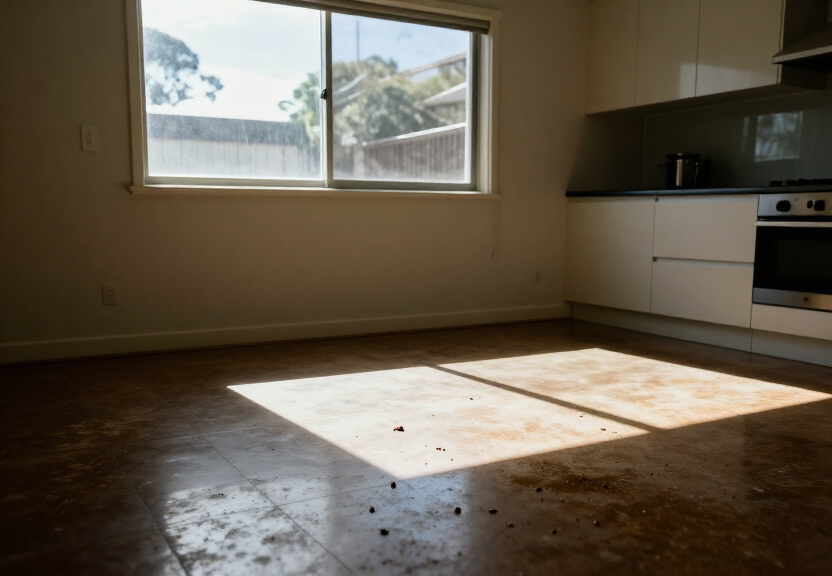 Rodent infestation in a North Parramatta storage room before treatment