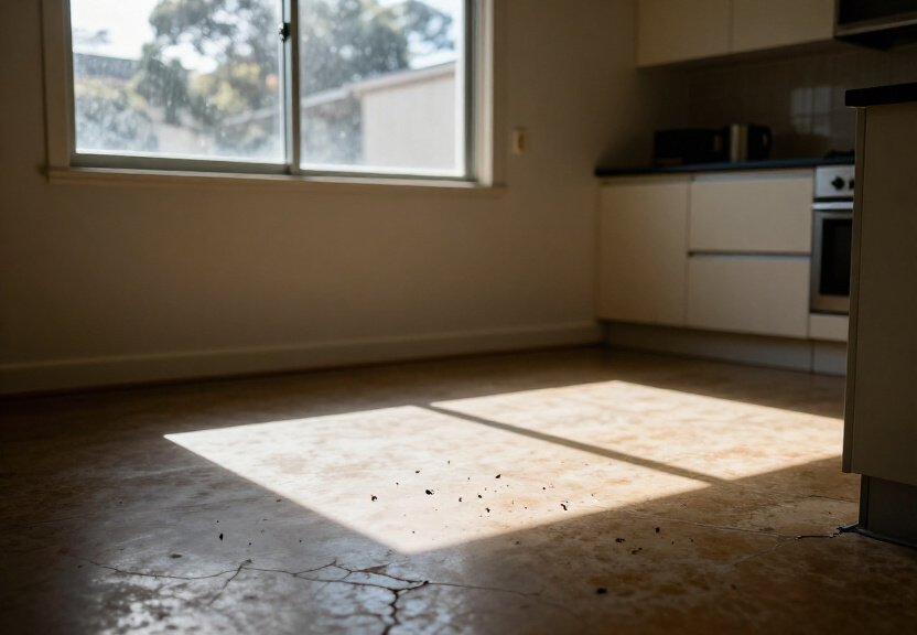 Cockroach infestation in a North Parramatta kitchen before treatment